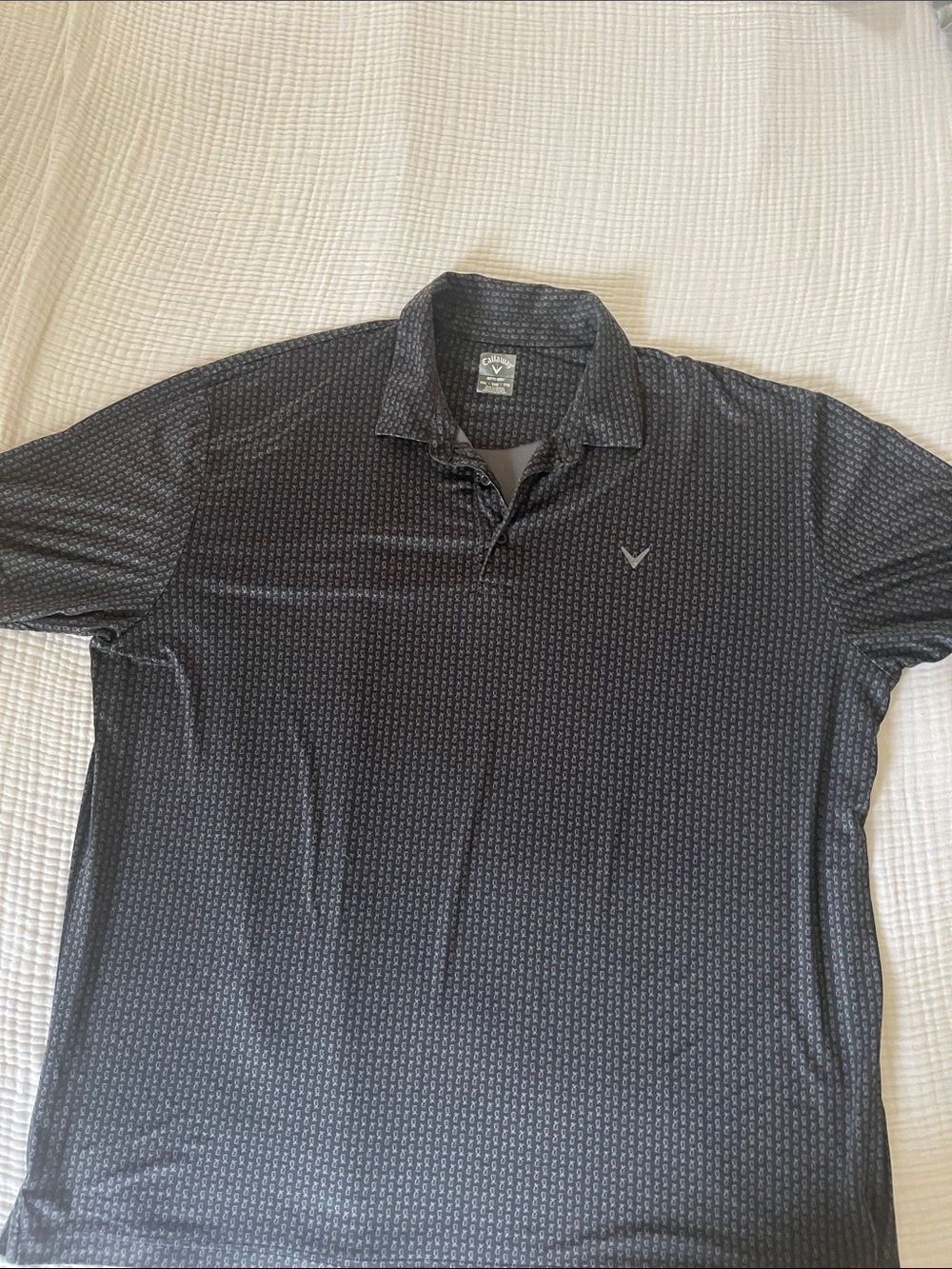 Callaway Men’s Black Patterned Golf Polo